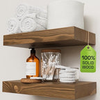 Solid Wood Floating Shelves for Wall 12 Inch Walnut, Small Wooden Shelf by BAOBABWORKSHOP