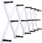 SKOLOO Hat Rack for Wall with 17 Hooks, Solid Wooden, Modern, Expandable Coat Rack Wall Mount for Coats, Hats, Bags, Baseball Caps, Black on White by SKOLOO