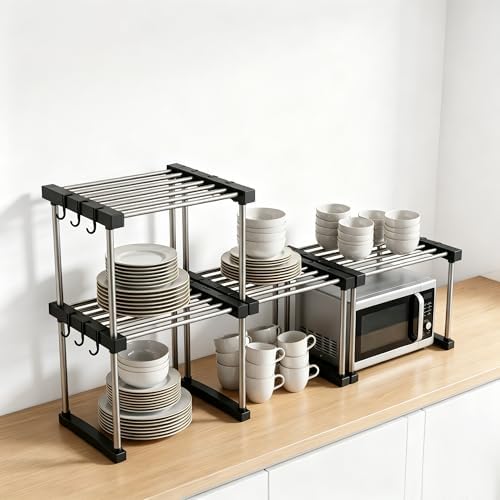 BLULEE Expandable Under Sink Organizer, 2-Tier Adjustable Storage Shelf - Image 5
