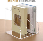 SANRUI Acrylic File Organizer, Clear Magazine Holder with 3-Section, A4 - Image 5