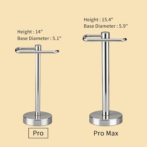 YUMORE Hand Towel Holder Stand Countertop, Pro Chrome - Image 3