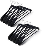10 Pack Black Velvet Hangers, Wide Shoulder Suit Hangers for Men by Baseca