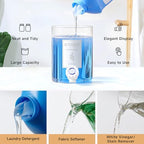 1 Glass Laundry Detergent Dispenser with Bamboo Lid - 120 Oz Liquid Detergent, Laundry Soap & Fabric Softener Dispenser for Laundry Room Organization and Storage with 1 Cups & 4 Labels - Image 5