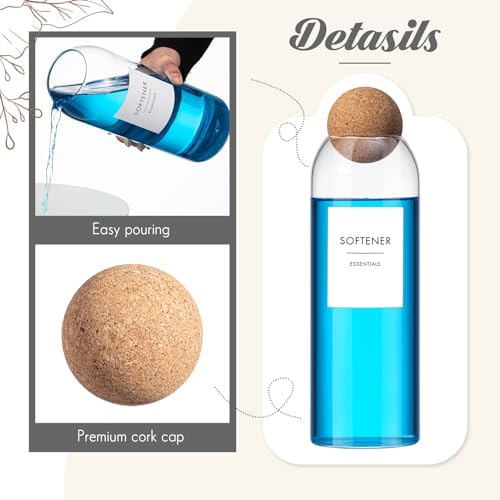 3 Pcs 50.7 oz Glass Laundry Detergent Dispenser with Cork Lids - Image 3