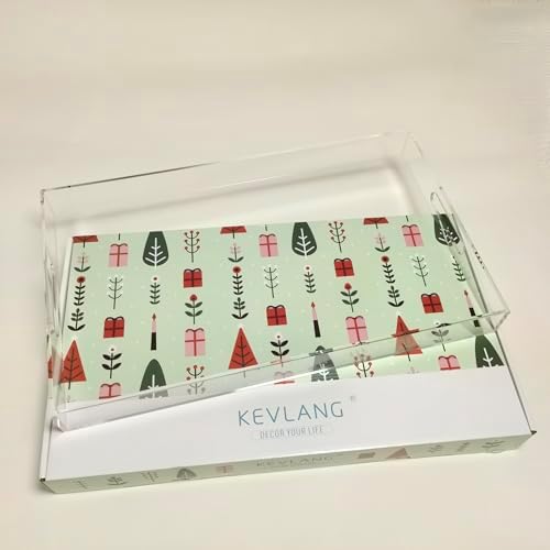 Clear Sturdy Acrylic Serving Tray with Handles-12x20Inch-Serving Coffee,Appetizer,Breakfast,Butler-Kitchen Countertop Makeup Drawer Organizer-Vanity Table Ottoman Tray-Decorative Tray - Image 7