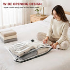Travel Vacuum Bags for Clothing with Cordless Pump 24 Combo, Clear - Image 6