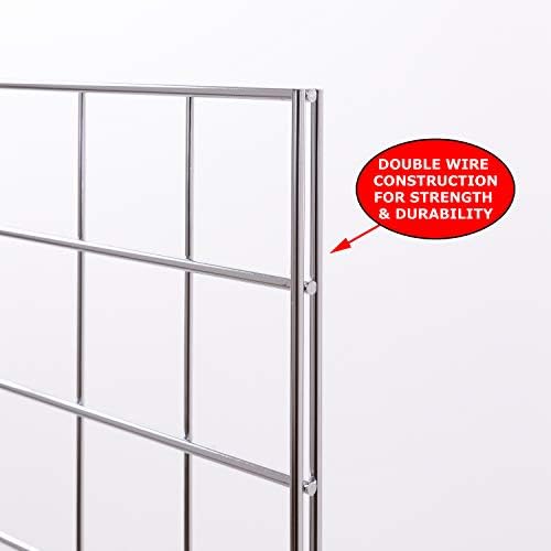 Econoco Portable Grid Panels, Wire Display, 3 Pack, Chrome, 2x6ft - Image 5