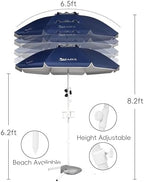 Seazul 6.5ft Sun Shade Umbrella, Portable Umbrella with Stand for Sports - Image 5