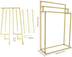 3 Layers Floor Mounted Belt Hanger, Gold Retail Display Tie Scarf Rack - Image 5