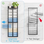 Towel Racks for Bathroom Wall Mounted with Wooden Storage Shelf - Image 5