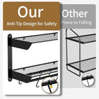 YIGII Wall Mounted Pot Rack 30 Inch, 2-Tier Kitchen Storage Shelf - Image 4