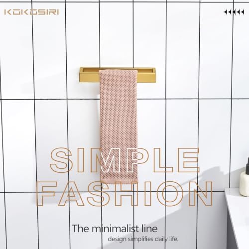 KOKOSIRI Towel Ring Brushed Gold Hand Towel Holder 9 Inch Kitchen Towel Hanger Rack Stainless Steel Bathroom Hardware Wall Mounted, 1 Pack B4008BG-L9 - Image 3