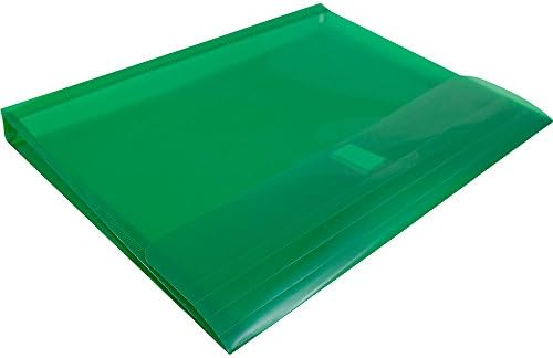 JAM PAPER Plastic Expansion Envelopes with Hook & Loop Closure - Letter Booklet - 9 3/4 x 13 with 1 Inch Expansion - Green - 12/Pack - Image 4