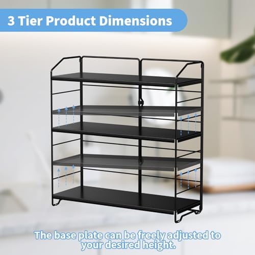 Bathroom Counter Organizer, Makeup Organizer Countertop Rack, 3 Tier, Black - Image 3