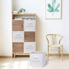 13x13x13 storage cube bins(Set of 8)Fabric storage cubes with 8 Labels Window Cards & a Pen,storage cubes 13x13, storage bin, Collapsible 13 inch cube storage bins,Cubby Organizer Boxes, White - Image 6