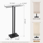 KES 37" Freestanding Towel Rack, Heavy Black Marble Base, Stainless Steel - Image 6