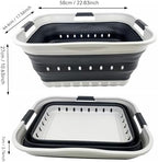 SAMMART 42L (11 gallon) Collapsible Plastic Laundry Basket - Foldable Pop Up Storage Container/Organizer - Portable Basket - Space Saving Hamper/Basket (Grey/Charcoal Black (Set of 2)) - Image 4