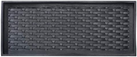 HF by LT Jumbo Basketweave Deluxe Rubber Boot Tray, 34 x 14 inches, Heavy Duty Vulcanized Rubber Design, One-Piece Seamless Construction, Year Round Use Indoors or Outdoors, Black by HFbyLT