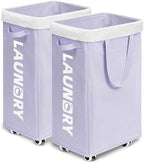 Goodpcik 2-Pack Rolling Laundry Hamper with Wheels, Hamper for Dorm, 75L by Goodpick