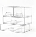 Clear Stackable Storage Drawers Set of 4 Bathroom Makeup Organizer Bins by Unknown