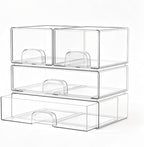 Clear Stackable Storage Drawers Set of 4 Bathroom Makeup Organizer Bins by Unknown