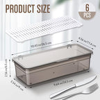 Remerry 6 Pcs Utensil Organizer with Lid, Flatware Tray Drainer, Grey - Image 3