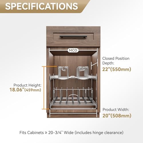 2-Tier Pots and Pans Organizer Under Cabinet Kitchen 21" W *22" D - Image 5