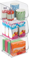 iDesign Stackable Open-Front Storage Bins, Set of 3, Clear by iDesign