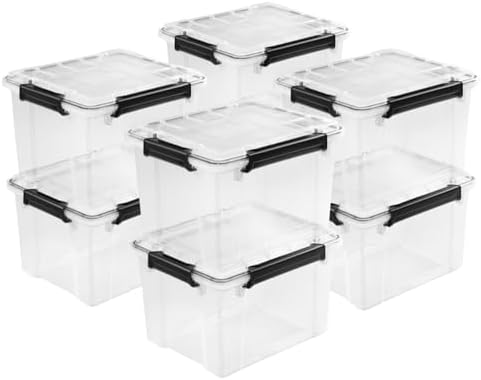 Sterilite Gasket Storage Box with Lids for Home & Office, 34 Quart, 8-Pack by Sterilite