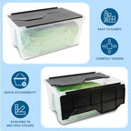 ORGANIZE-IT!, 6-Pack Flip-Top Tote 28 Qt, Storage Bin with a Clear Plastic Base, Black Lid, Stackable, 18" L X 12" W X 8" H - Image 3