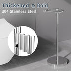 RARXTR Toilet Paper Holder Stand, Post Pivoting Design Free Standing Toilet Paper Holder, SUS304 Stainless Steel Toilet Paper Roll Holder, Heavy Stable Base (Chrome) - Image 5