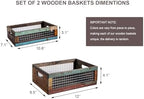 TIMRIS Set of 2 Rustic Wooden Countertop Baskets, Farmhouse Distressed Nesting Boxes, Small Decorative Wooden Storage Crates, Reclaimed Wood Organizer Baskets with Wire Mesh (Random) - Image 5