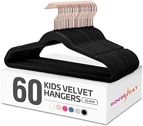 House Day Velvet Kids Hangers 60 Pack, Premium Children Hangers for Closet by HOUSEDAY