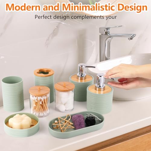 25 PCS Green Bathroom Accessories Set丨Shower Curtain Bathroom Accessory - Image 7