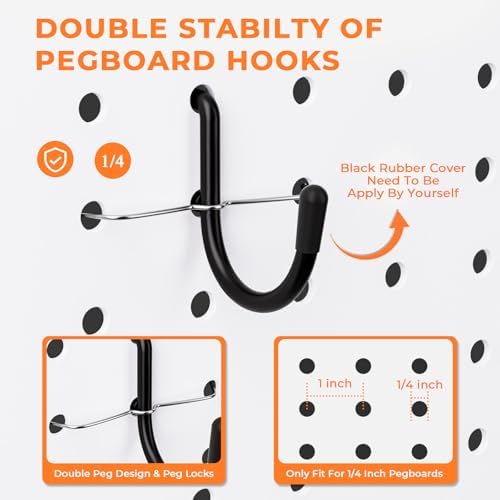 INCLY 220PCS Pegboard Accessories Organizer Kit for 1/4 Inch Pegboard - Image 6