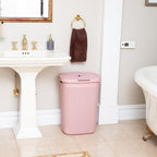 Mind Reader Slim Laundry Hamper with Lid, 60L Tall Clothes Basket, Narrow Tapered Design for Bathrooms, Closets and Laundry Rooms, Plastic, 2 Pack, Pink - Image 6