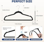 YSSOA 50 Packs Velvet Hangers, Non Slip Space Saving Suit Hangers, Heavy Duty Clothes Hangers with 360° Rotatable Hook for Coats, Pants, Black - Image 2