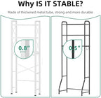 Kalrin Over The Toilet Storage with X Shape Side Guardrail, 3-Tier Over Toilet Storage Rack with Drain Basket, Freestanding Bathroom Organizer for Balcony Laundry, Pure White - Image 6