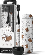 MIPOW Miffy BrushGo i4 Slim Electric Toothbrush Sonic Vibration Rechargeable Magnetic Travel Case & Ceramic Holder Dock 60Day Long Battery Soft Bristles 2Heads IPX7 Waterproof (Brown) by MIPOW