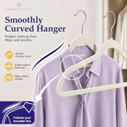 HOUSE DAY Ivory Velvet Hangers 60 Pack, Sturdy Non Slip Hanger Wrinkle-Free - Image 2