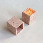 Natural Marble Stone Square Storage Container Empty Vessel Holder Cup for Candle/Pens/Sundries items (Cream Rose) - Image 3