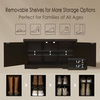 DINZI LVJ Shoe Storage Bench with Cushion, Door, Espresso 31.5" LX17.7 H - Image 4