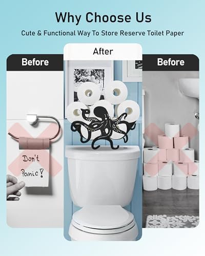 Octopus Toilet Paper Holder Stand, Decorative Toilet Paper Storage - Image 4