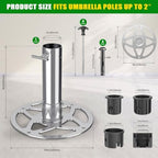Heavy-Duty Patio Umbrella Stand Base for Up to 2" Poles - Image 2