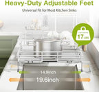 2-Tier Expandable Dish Drying Rack for Kitchen Counter, White - Image 4
