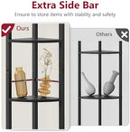 Tajsoon Small Corner Shelf Stand 5 Tier 60.5" with Metal Frame, Black - Image 3