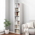IOTXY Small Narrow Corner Bookcase - 59" Tall Gap Storage Cabinet, White by IOTXY