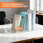 1 Pcs 5-Section Acrylic Magazine File Holder Desk Organizer - Image 3