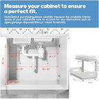 Under Sink Organizer Upgrade To Professional Rails,2-Tier Dual Pull Out Cabinet Storage,Height Adjustable Slide Out Drawers For Bathroom Kitchen,2 Pack-18.5"Dx12.8"-16.9"H,White - Image 2