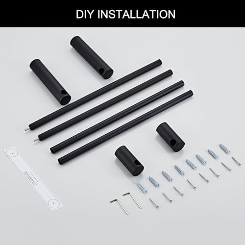 Towel Racks for Bathroom, NEWRAIN 30 inch Double Bath Towel Bar Wall Mounted, Stainless Steel Kitchen Towel Holder, Matte Black Towel Rod Towel Rail Hange - Image 7